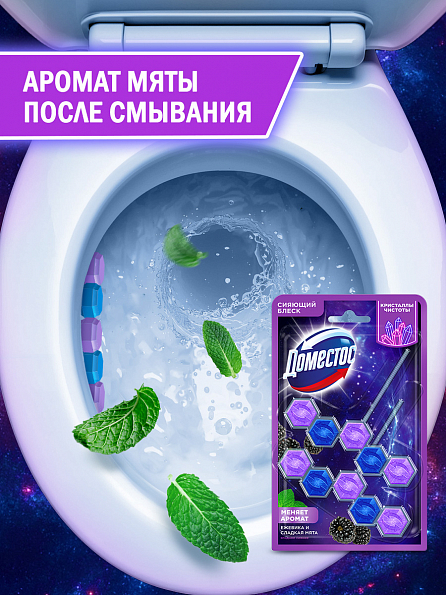Блок для унитаза Доместос Кристаллы чистоты Ягодное сияние 2 шт. 5