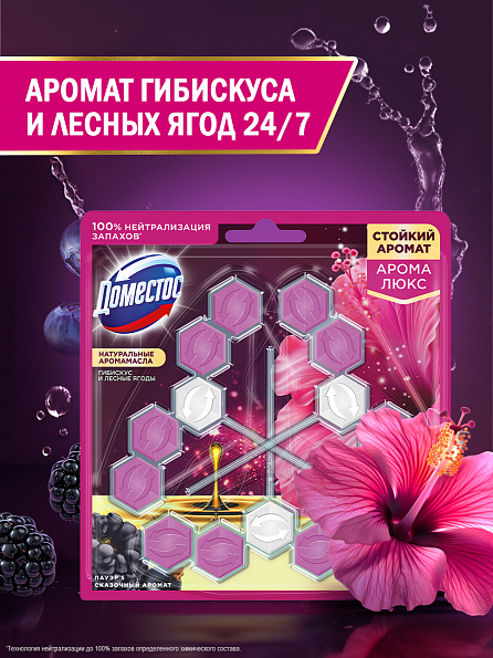 Блок для унитаза Доместос Арома Люкс Сказочный аромат 3 шт. 2