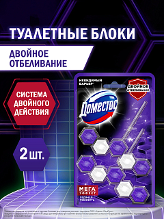 Блок для унитаза Доместос Двойное отбеливание 2 шт.
