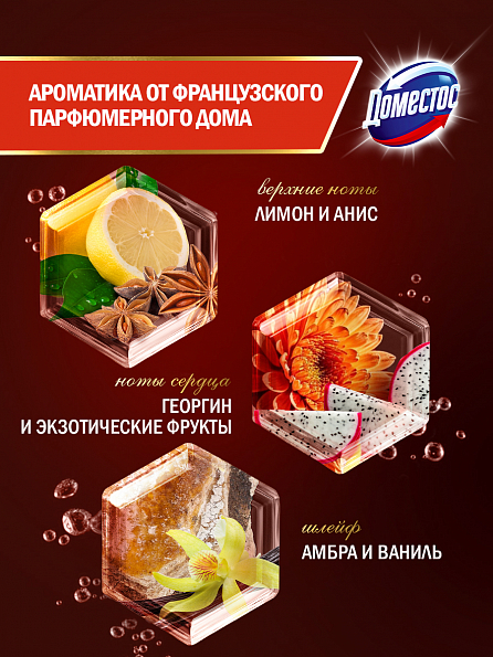 Блок для унитаза Доместос Арома Люкс Экзотический букет 2 шт. 3
