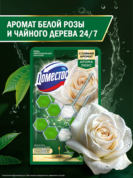 Блок для унитаза Доместос Арома Люкс Свежесть зеленого чая 2