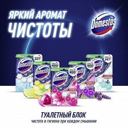 Блок для унитаза Domestos Power 5 Свежесть океана 6