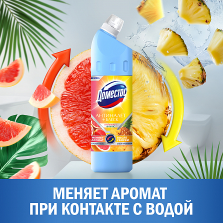 Универсальный чистящий гель Доместос Антиналет + Блеск Сила тропиков 2