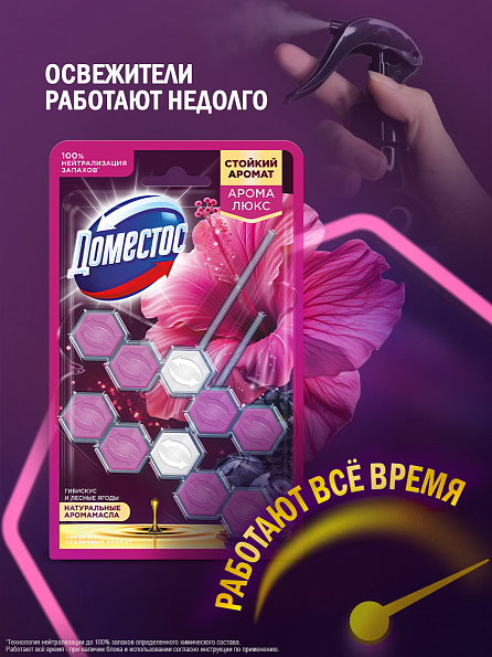 Блок для унитаза Доместос Арома Люкс Сказочный аромат 2 шт. 5