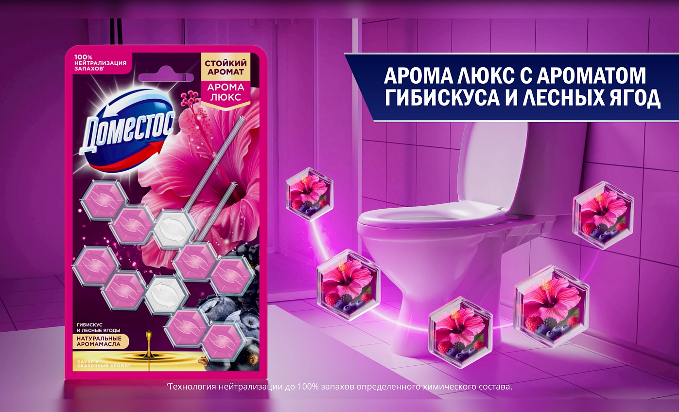 Туалетные блоки Доместос Арома Люкс