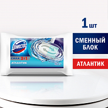 Сменный блок для унитаза Доместос Атлантик 3в1