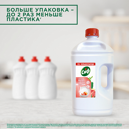 Гель для мытья посуды Сиф с ароматом красного апельсина и эвкалипта 2500 мл 6